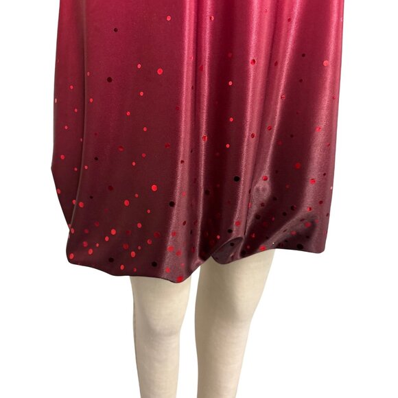 Vintage Y2K Jump Apparel Red Satin Spaghetti Strap Dress Ruched Bodice Sparkle - Picture 9 of 12